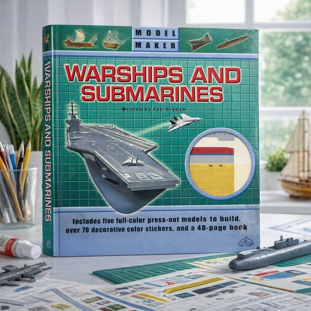 Model Maker Warships & Submarines Book With 5 Models Stickers Instructions
